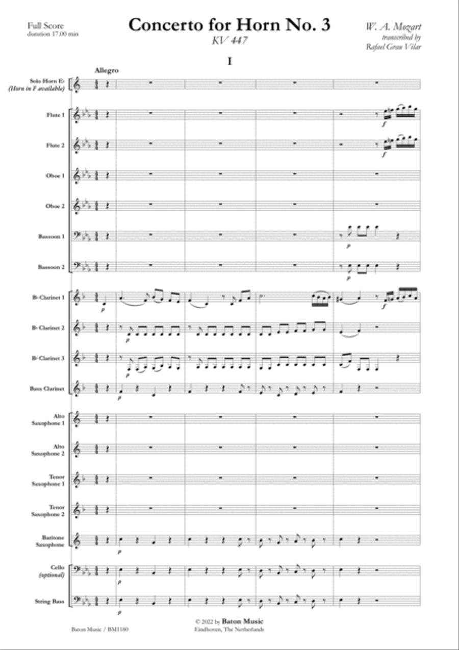 Horn Concerto No. 3 Concert Band scores gallery preview page 2
