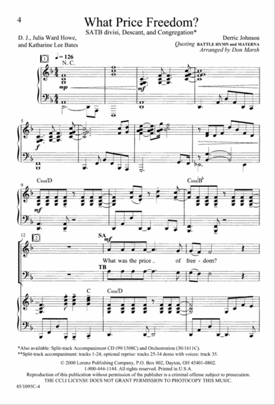 What Price Freedom? 4-Part scores gallery preview page 6