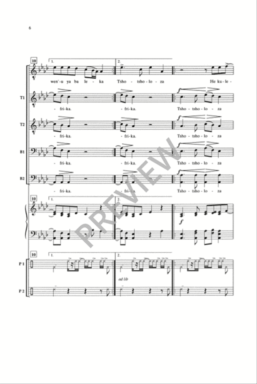 Tshotsholoza (TTBB) TTBB scores gallery preview page 5