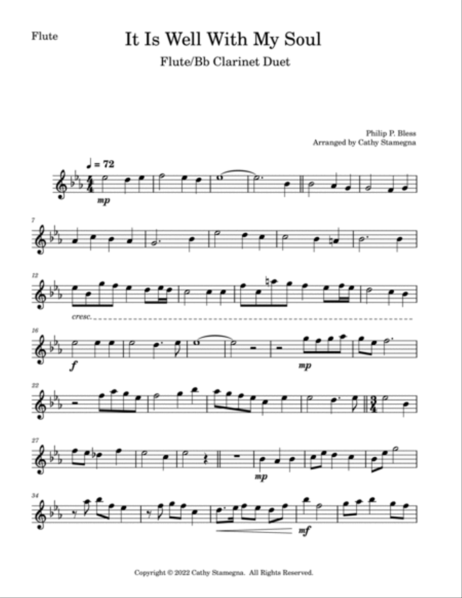 It Is Well With My Soul (Flute/Bb Clarinet Duet) Woodwind Duet scores gallery preview page 6