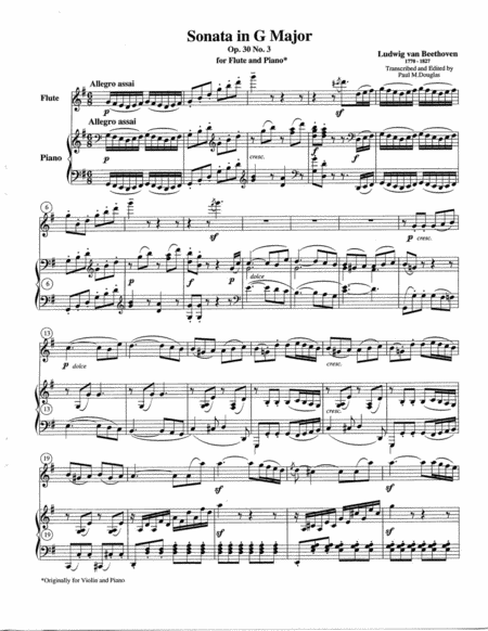 Sonata in G Major, Opus 30, No. 3