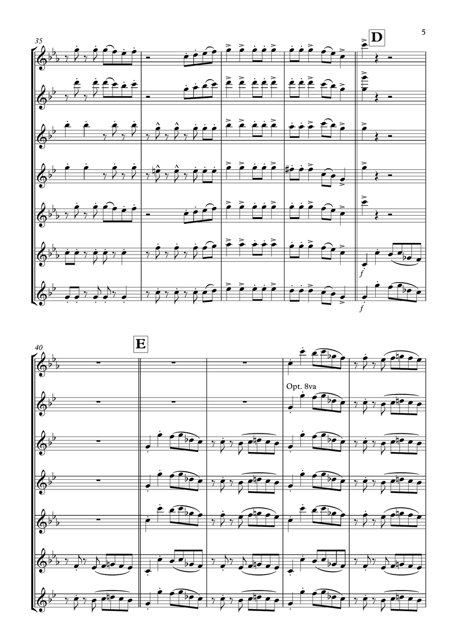 Runaway Baby Woodwind Ensemble scores gallery preview page 5
