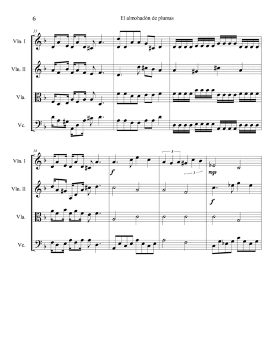 El almohadón de plumas String Quartet scores gallery preview page 6