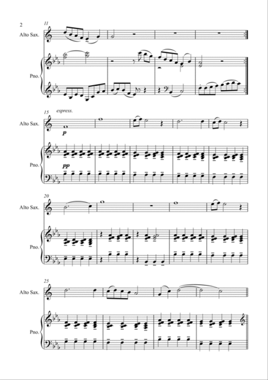 Elegy Pastorale for Alto Sax and Piano Alto Saxophone scores gallery preview page 2