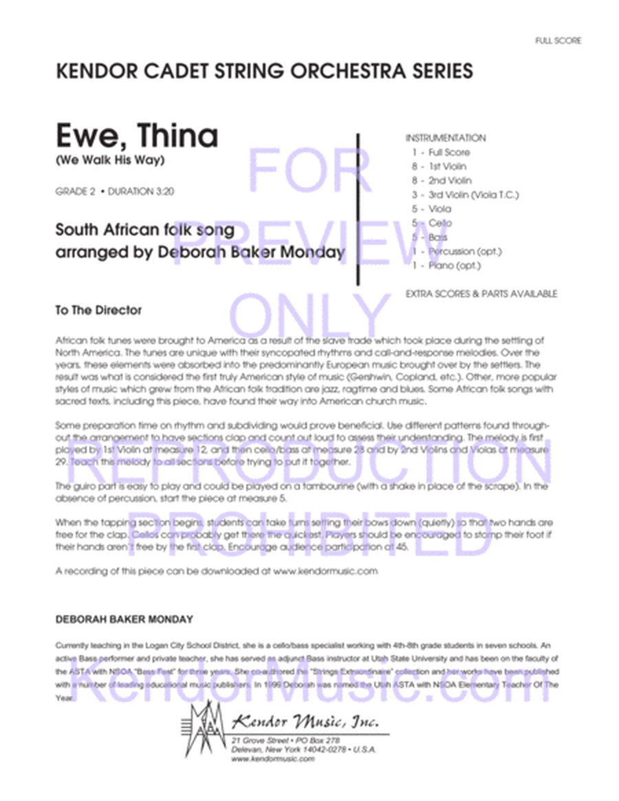 Ewe, Thina (We Walk His Way) (Full Score)