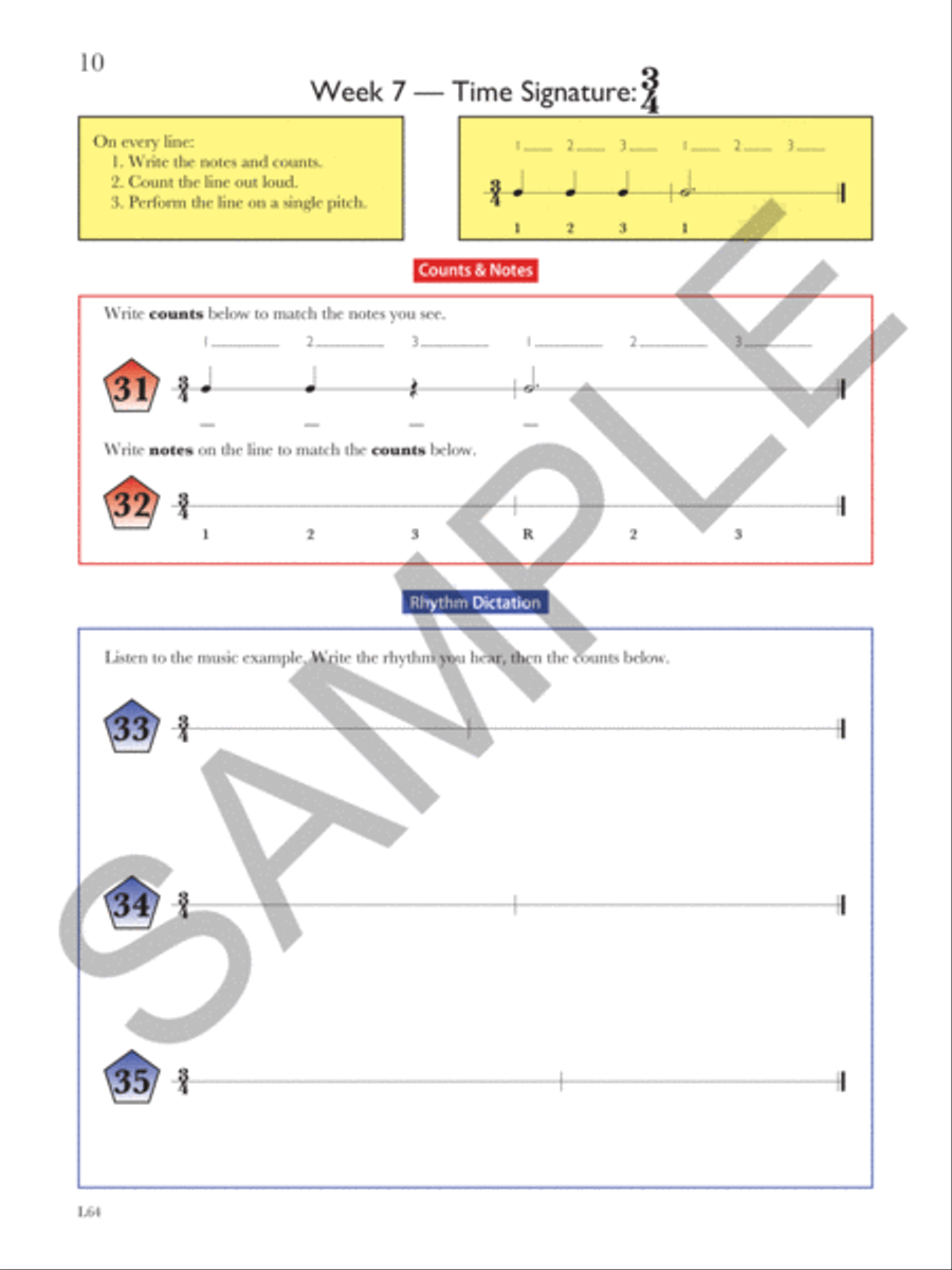 Rhythm and Dictation: Student Edition Concert Band Methods scores gallery preview page 3