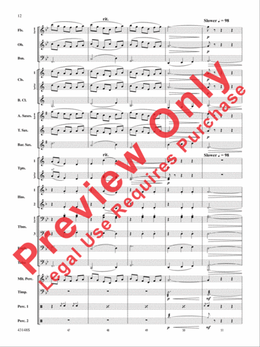 Of Sea and Song Concert Band scores gallery preview page 13