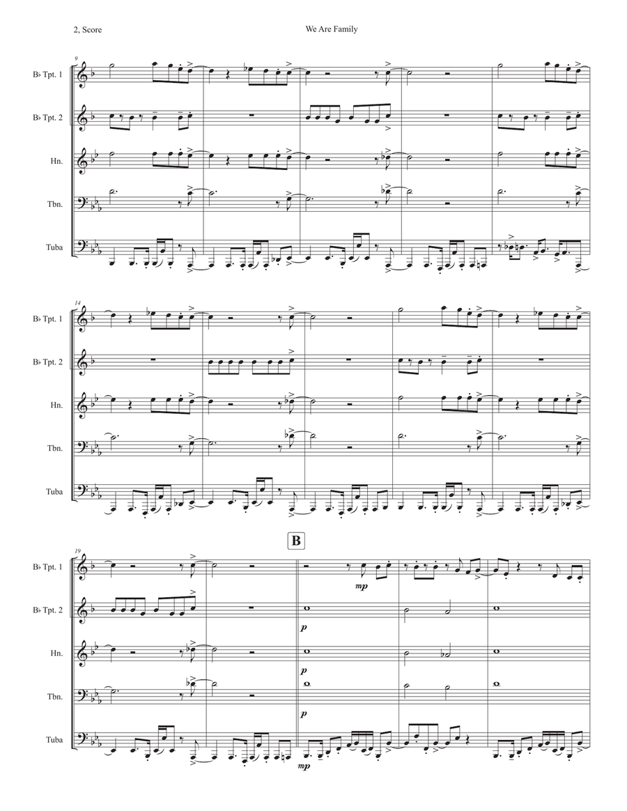 We Are Family Horn scores gallery preview page 2