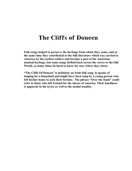 The Cliffs Of Doneen (Irish Trad.) SA image number null