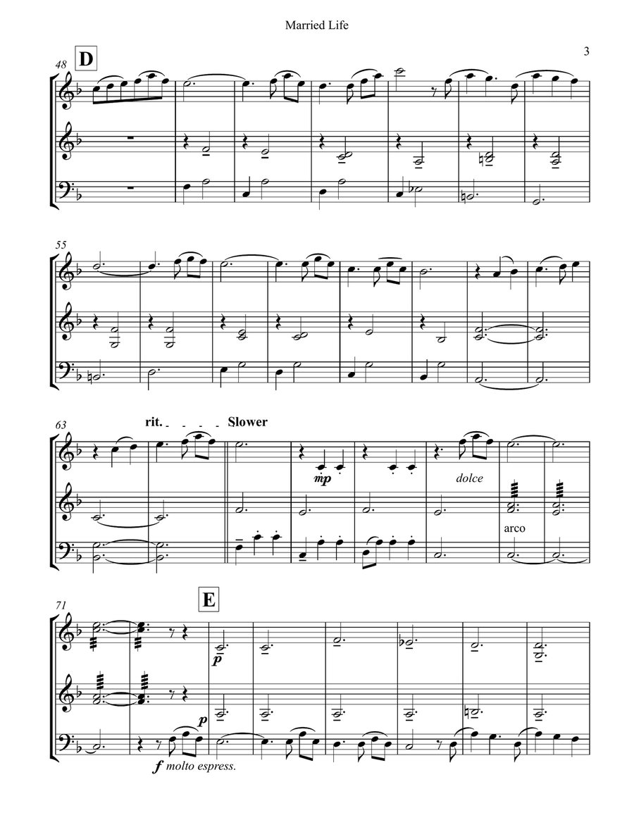 Married Life String Trio scores gallery preview page 3