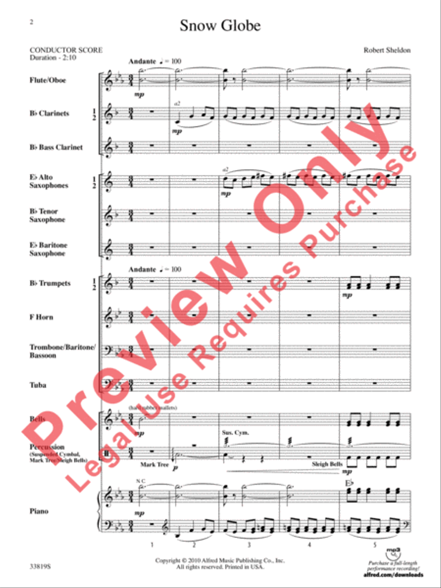 Snow Globe Snow Globe Concert Band scores gallery preview page 3