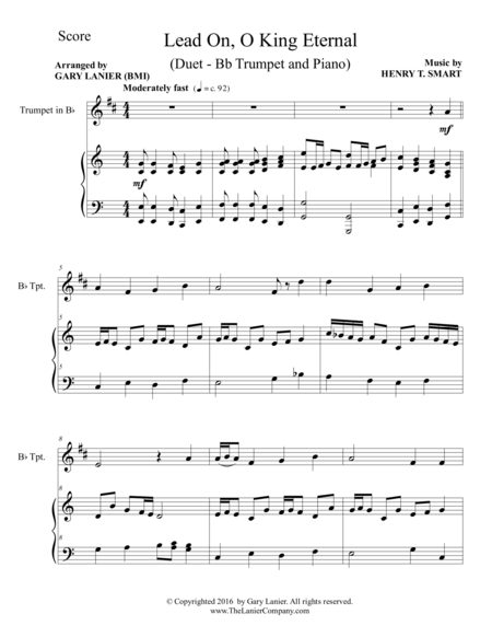 LEAD ON, O KING ETERNAL (Duet – Bb Trumpet & Piano with Parts) image number null