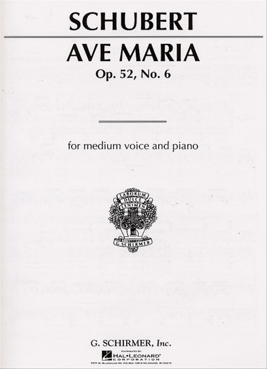 Ave Maria Op. 52, No. 6 Voice scores gallery preview page 1