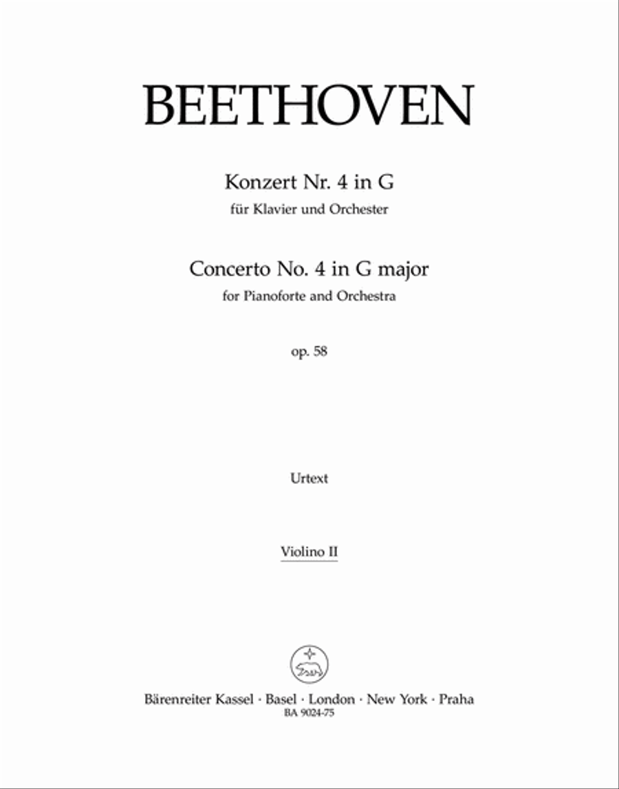 Concerto for Pianoforte and Orchestra Nr. 4 G major op. 58 Orchestra scores gallery preview page 1