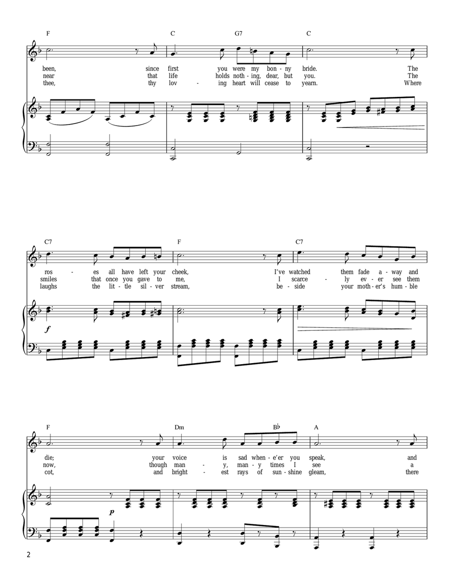 I'll Take You Home Again, Kathleen Piano, Vocal, Guitar scores gallery preview page 2
