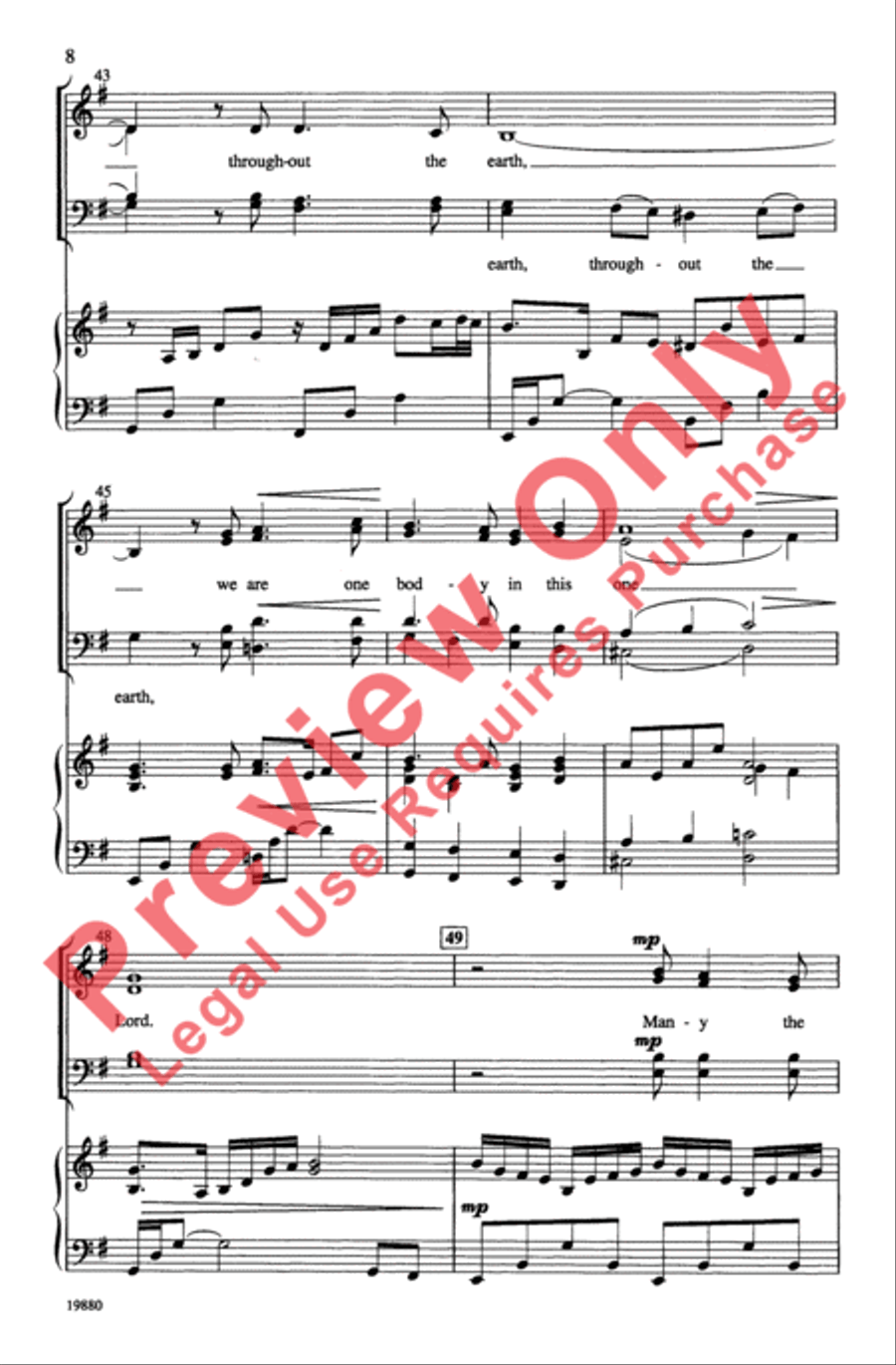 One Bread, One Body One Bread, One Body 4-Part scores gallery preview page 8