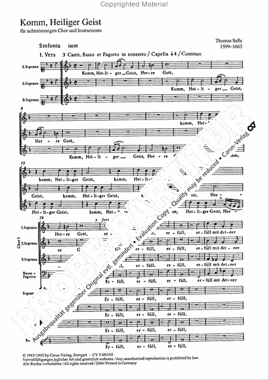 Come, Holy Ghost (Komm, heiliger Geist) 4-Part scores gallery preview page 2