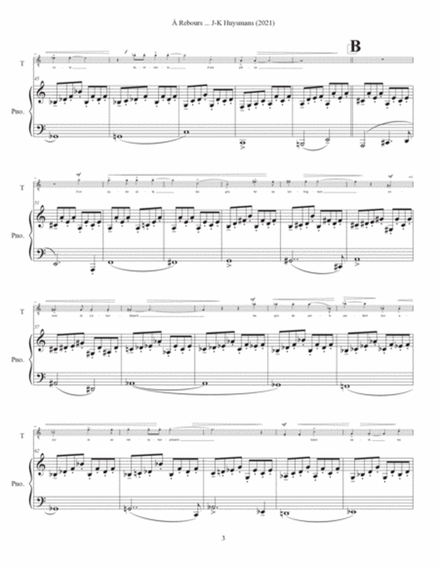 À Rebours ... J-K Huysmans (2021) piano vocal score
