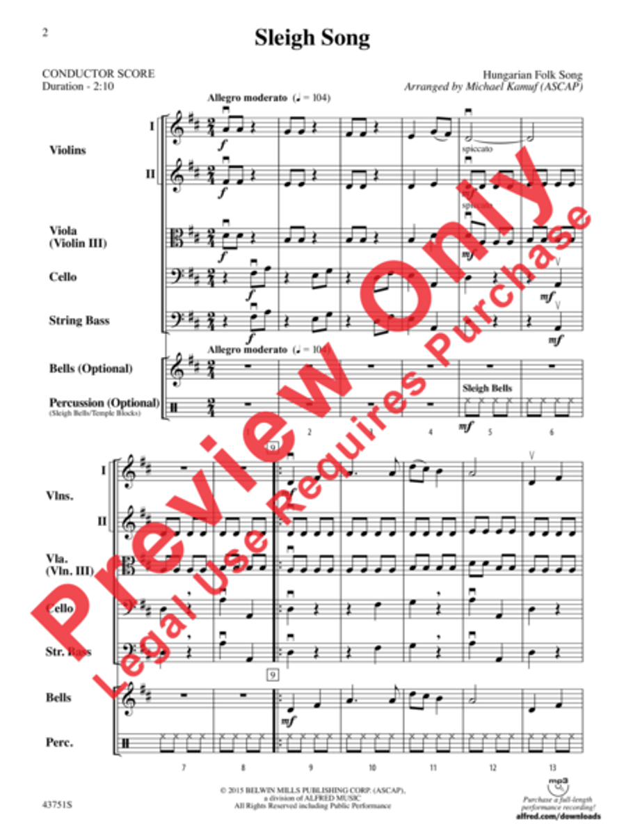 Sleigh Song Sleigh Song String Orchestra scores gallery preview page 3
