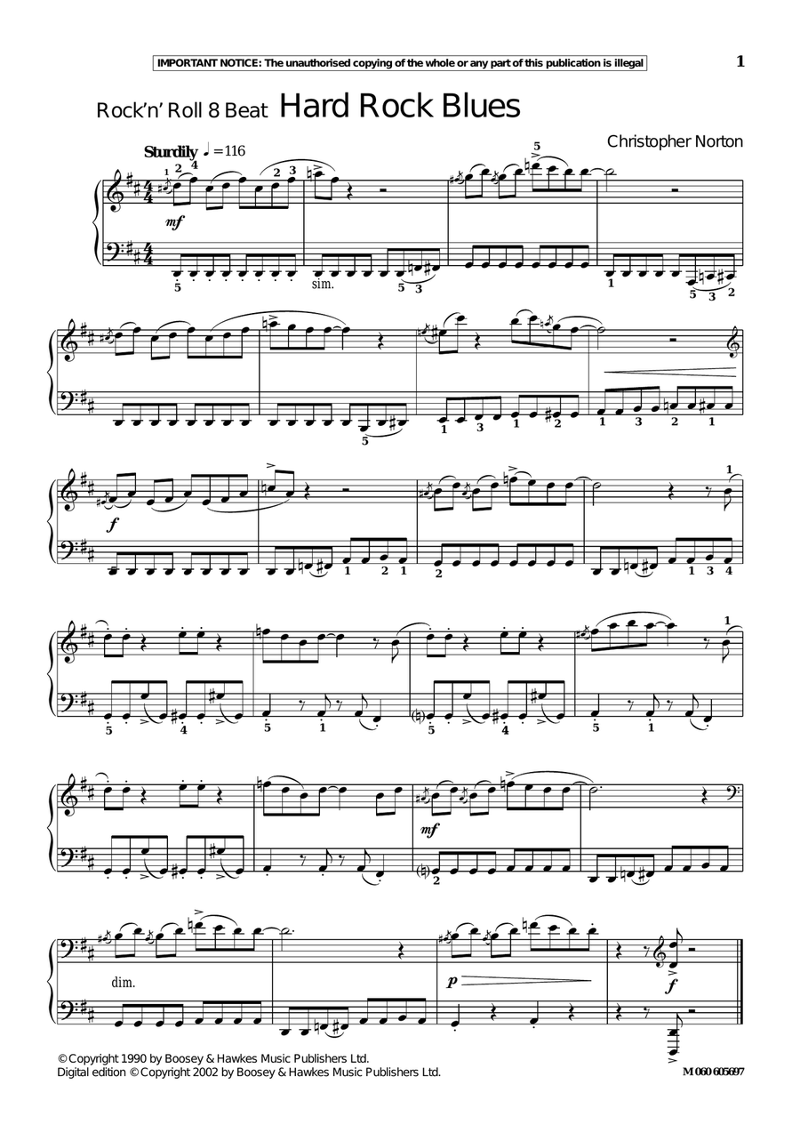 Hard Rock Blues Piano Solo scores gallery preview page 1