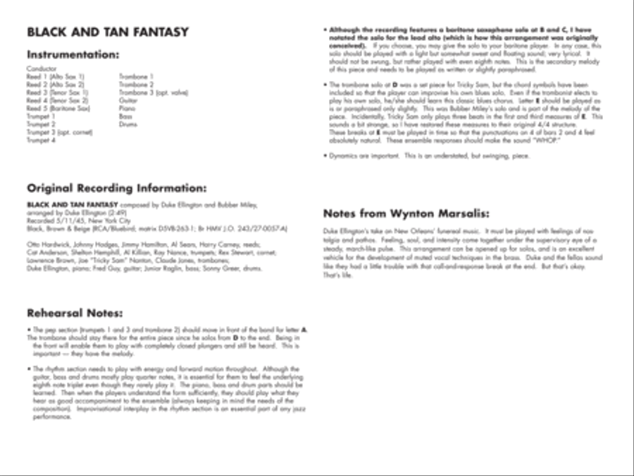 Black and Tan Fantasy: Score Jazz Ensemble scores gallery preview page 4