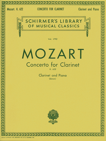 Wolfgang Amadeus Mozart: Concerto For Clarinet, K. 622