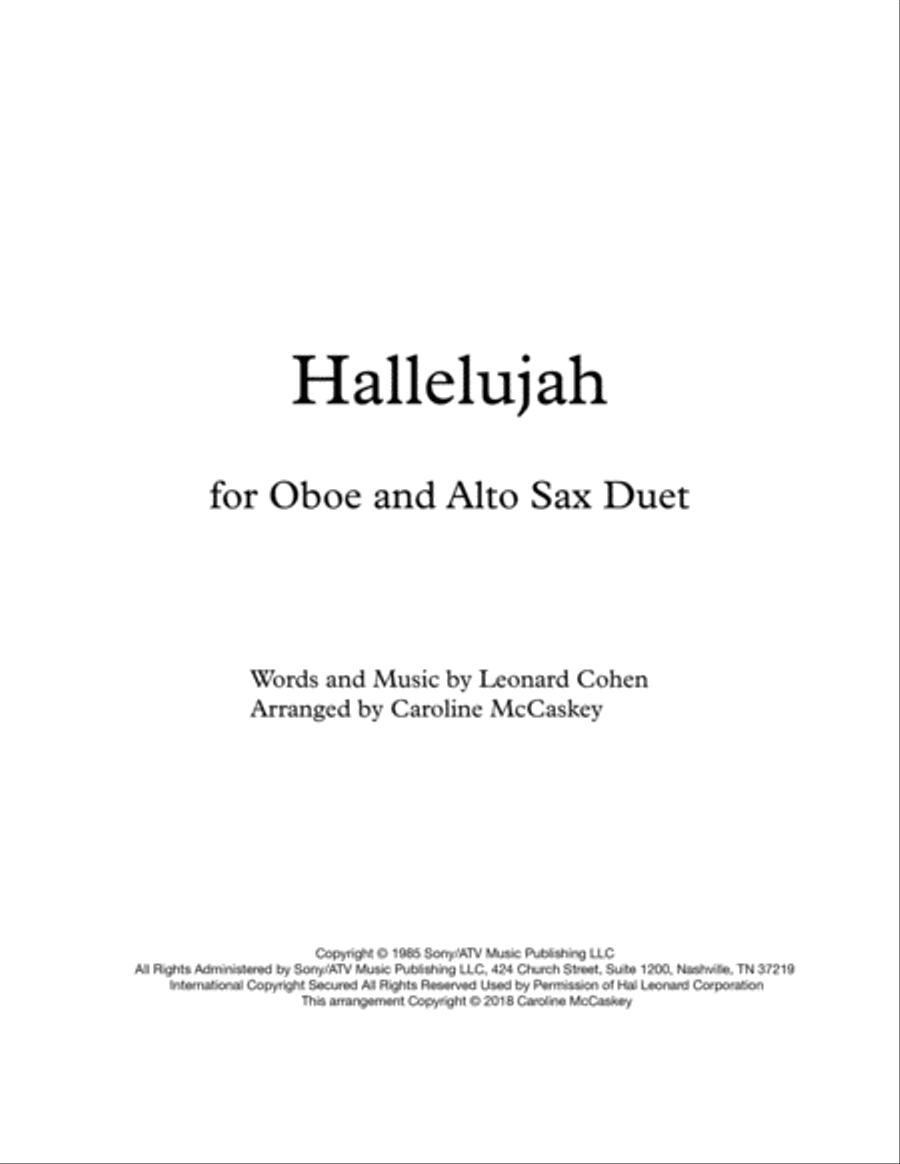 Hallelujah Hallelujah Woodwind Ensemble scores gallery preview page 1