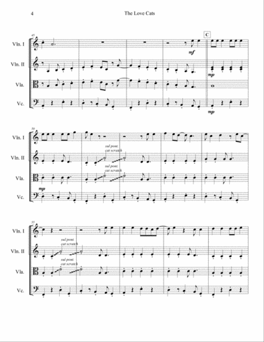 The Lovecats The Lovecats String Quartet scores gallery preview page 5