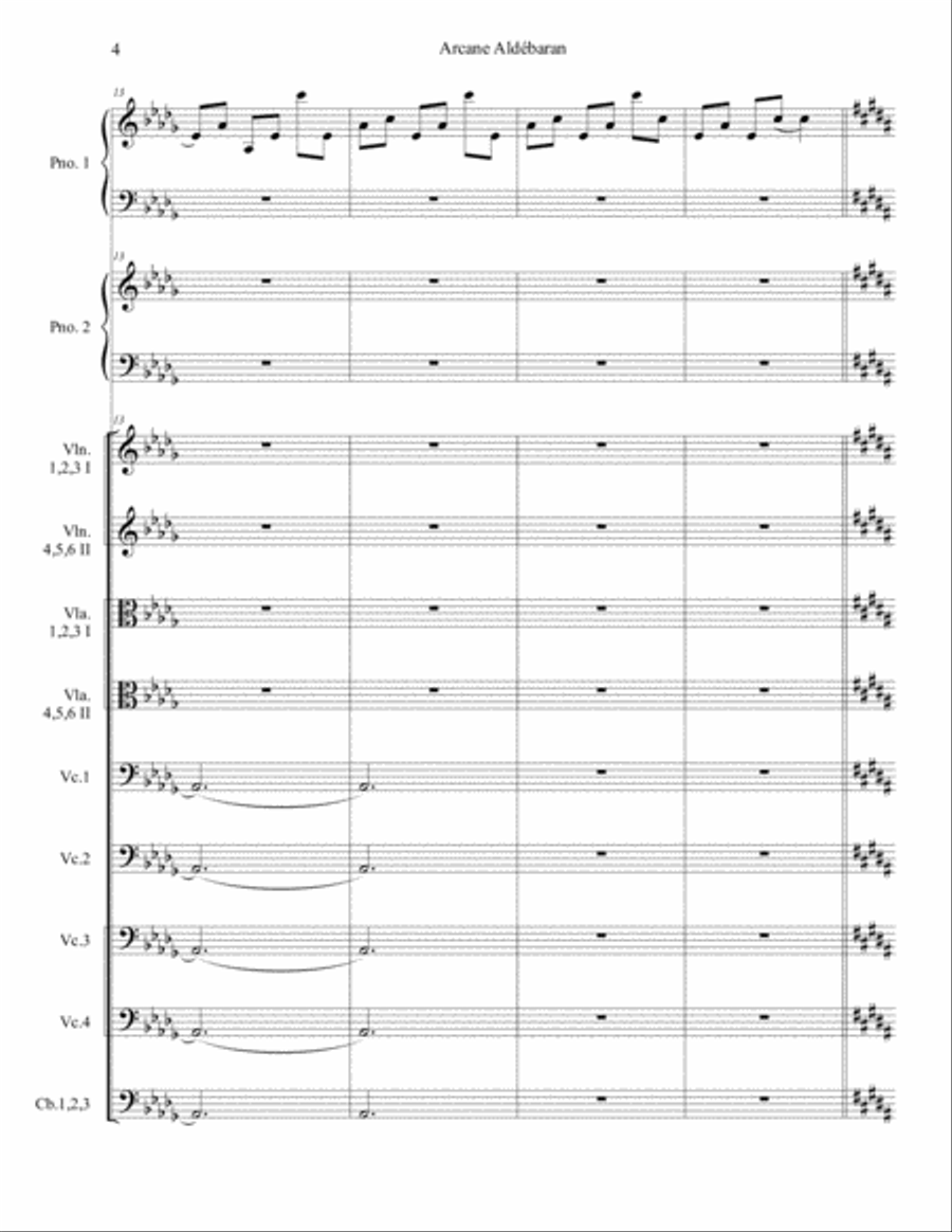 Arcane Aldébaran pour 2 pianos et cordes with The Public Studio Vimeo pro video Chamber Orchestra scores gallery preview page 4
