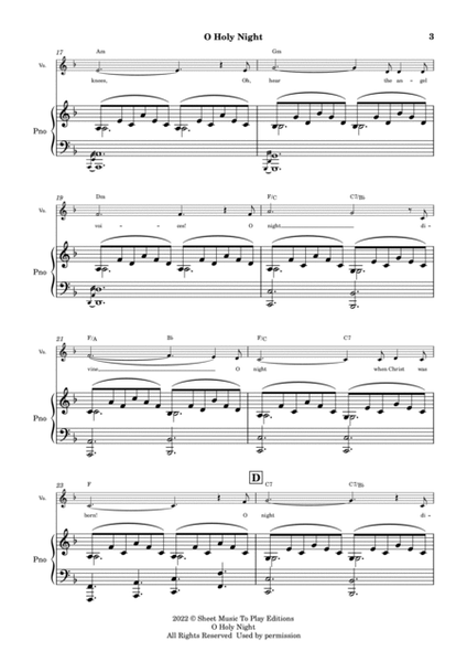 O Holy Night - Voice and Piano - F Major - W/Chords (Full Score and Parts) image number null