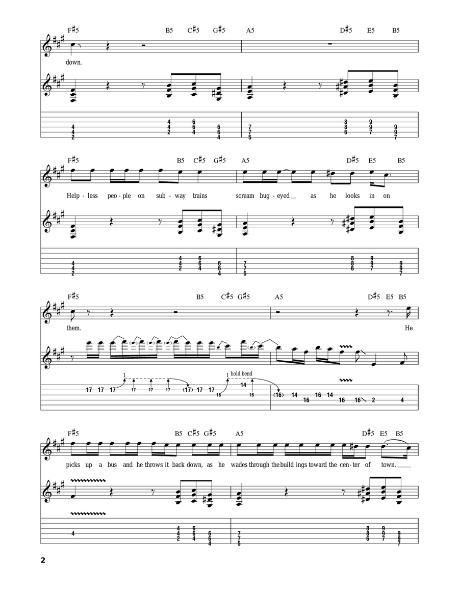 Godzilla Acoustic Guitar scores gallery preview page 2
