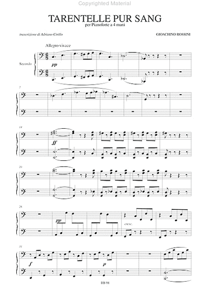 Tarentelle pur sang (from "Péchés de vieillesse – Album de château") for Piano 4 Hands