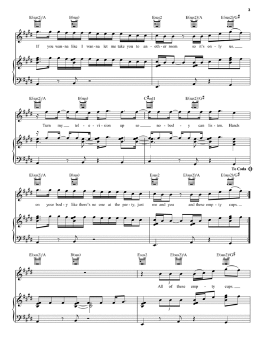 Empty Cups Piano, Vocal, Guitar scores gallery preview page 3