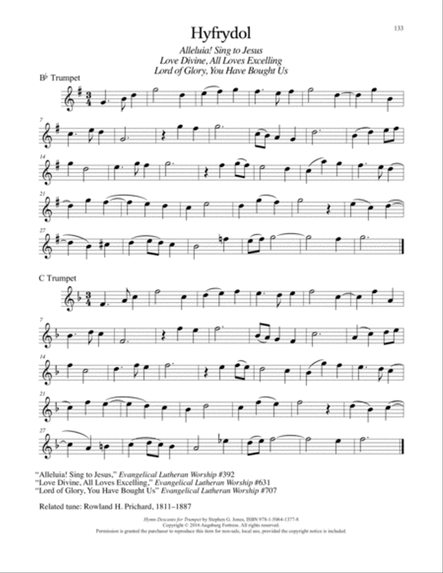 Hymn Descants for Trumpet C Trumpet scores gallery preview page 134