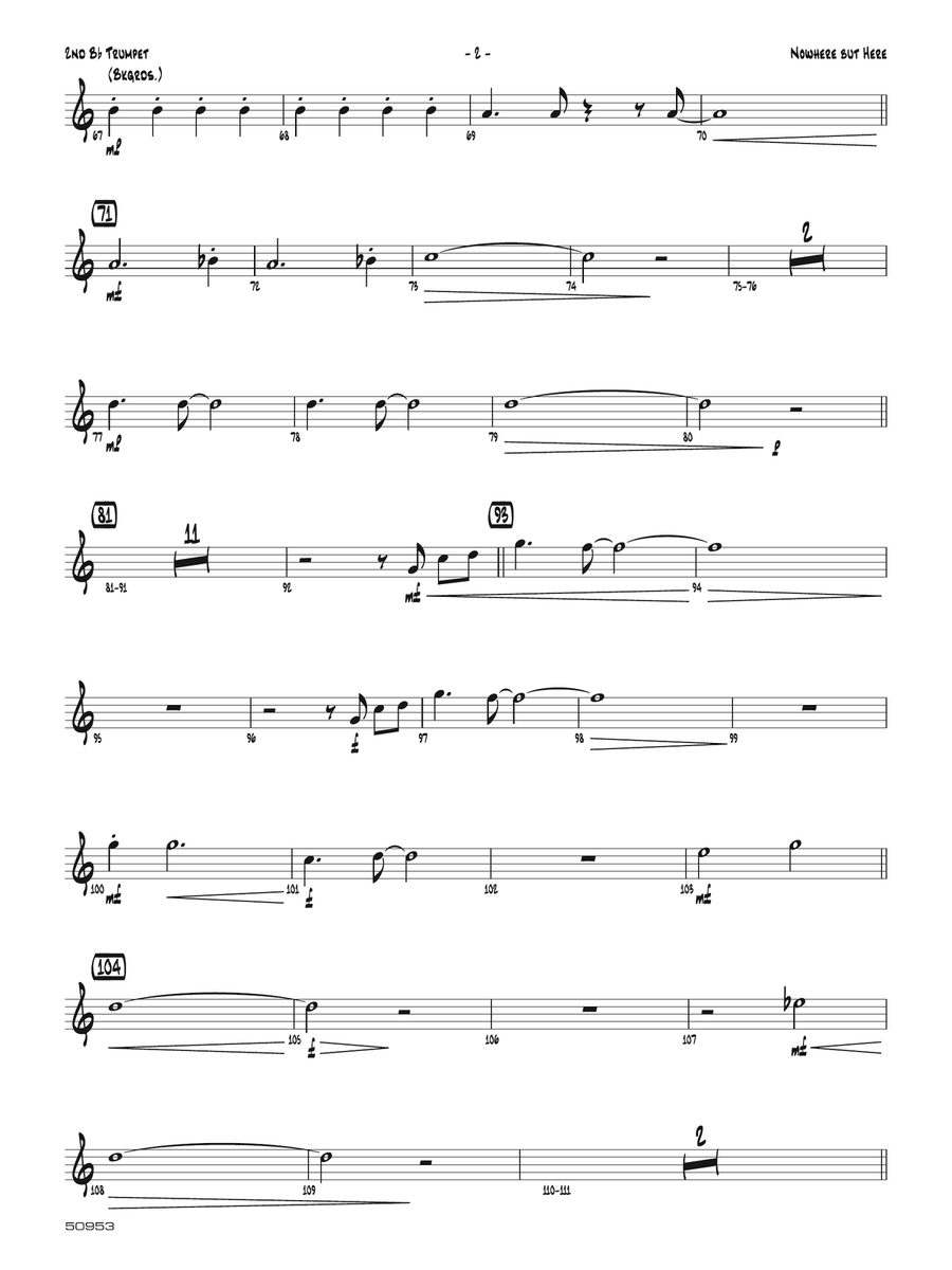 Nowhere but Here: 2nd B-flat Trumpet B-Flat Trumpet scores gallery preview page 2