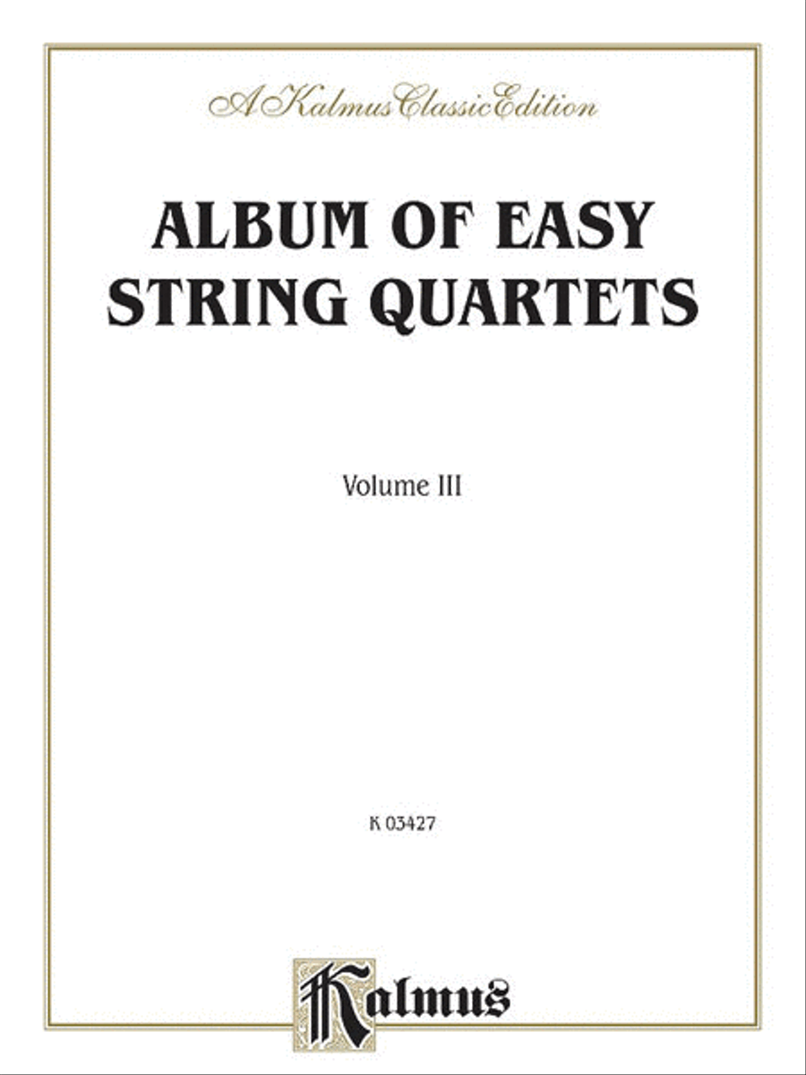 Album of Easy String Quartets, Volume 3 String Quartet scores gallery preview page 1