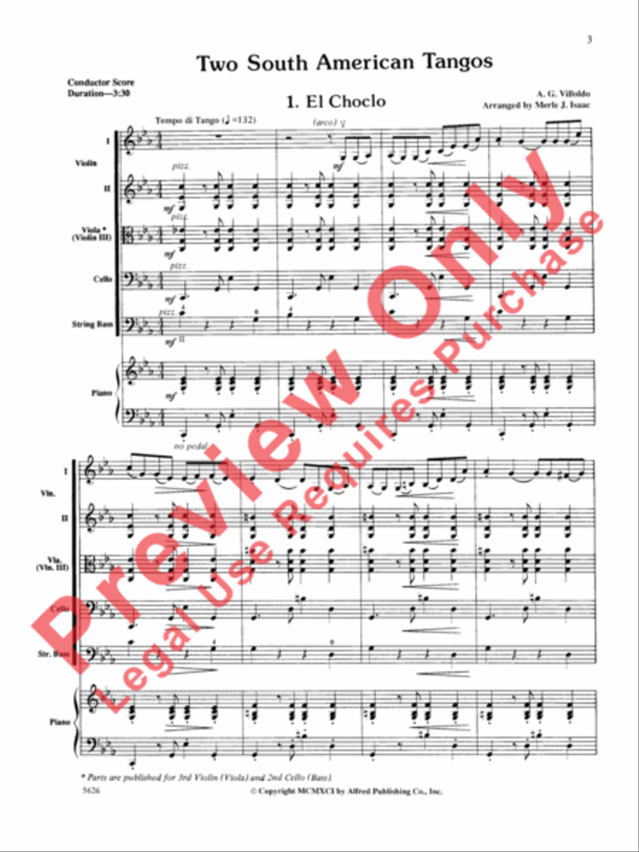 Two South American Tangos String Orchestra scores gallery preview page 4
