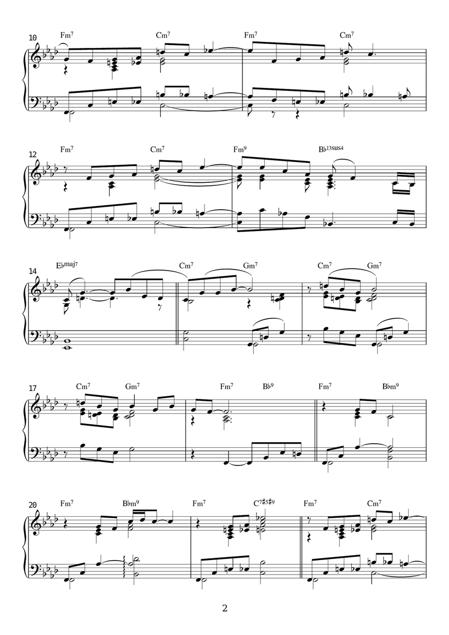 And I Love Her (jazz version) Piano Solo scores gallery preview page 2