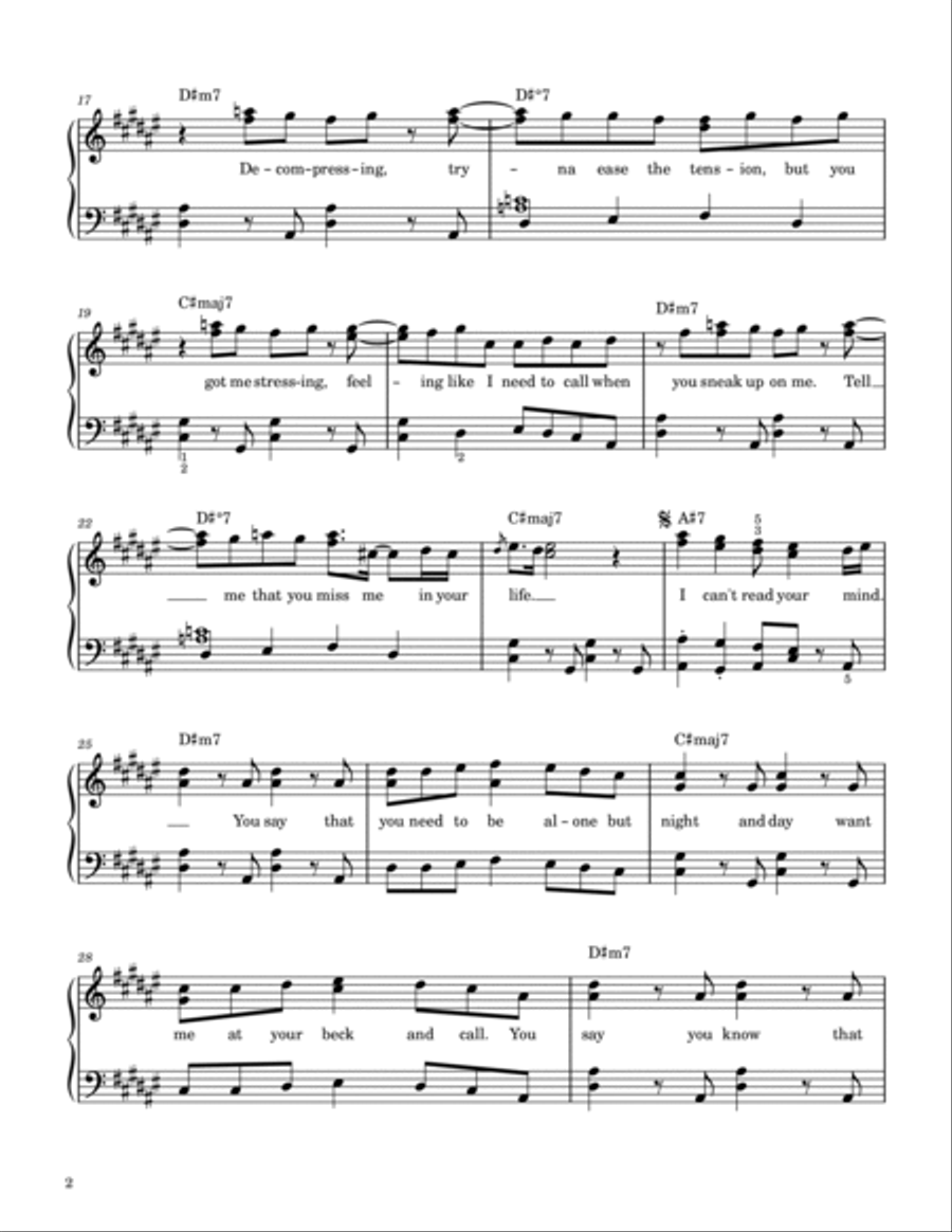 Read Your Mind Piano Solo scores gallery preview page 2