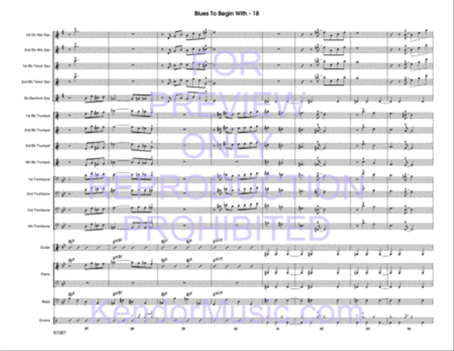 Blues To Begin With Jazz Ensemble scores gallery preview page 19