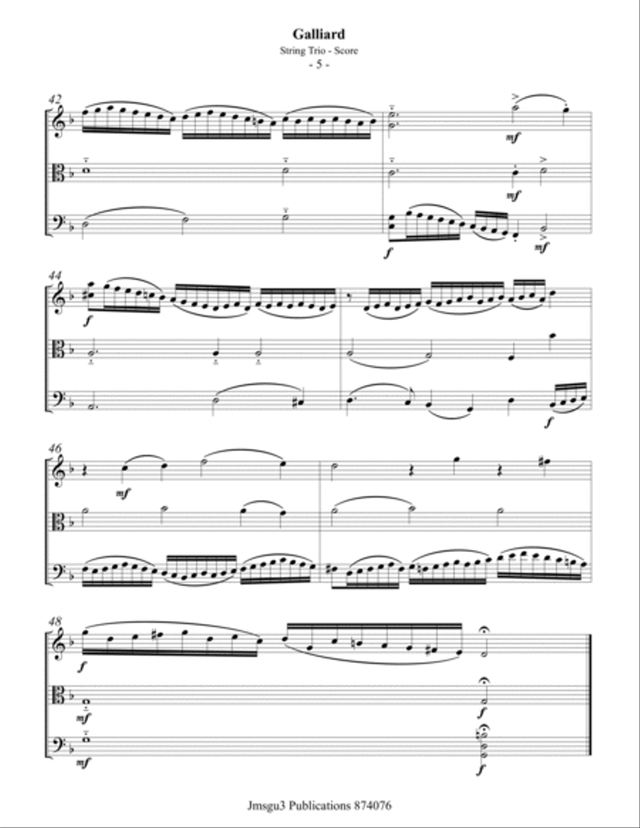 Bull: Galliard for String Trio String Trio scores gallery preview page 5