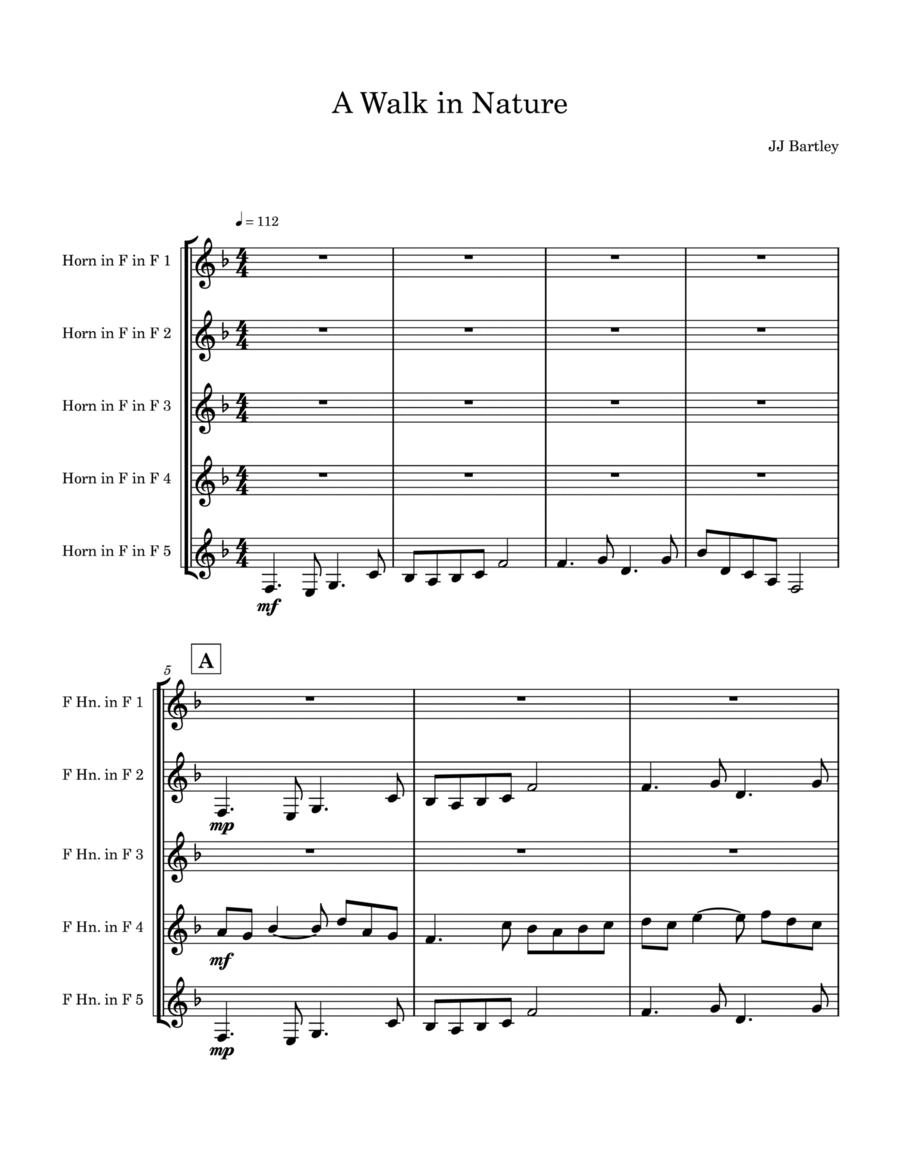 A Walk in Nature Brass Ensemble scores gallery preview page 1