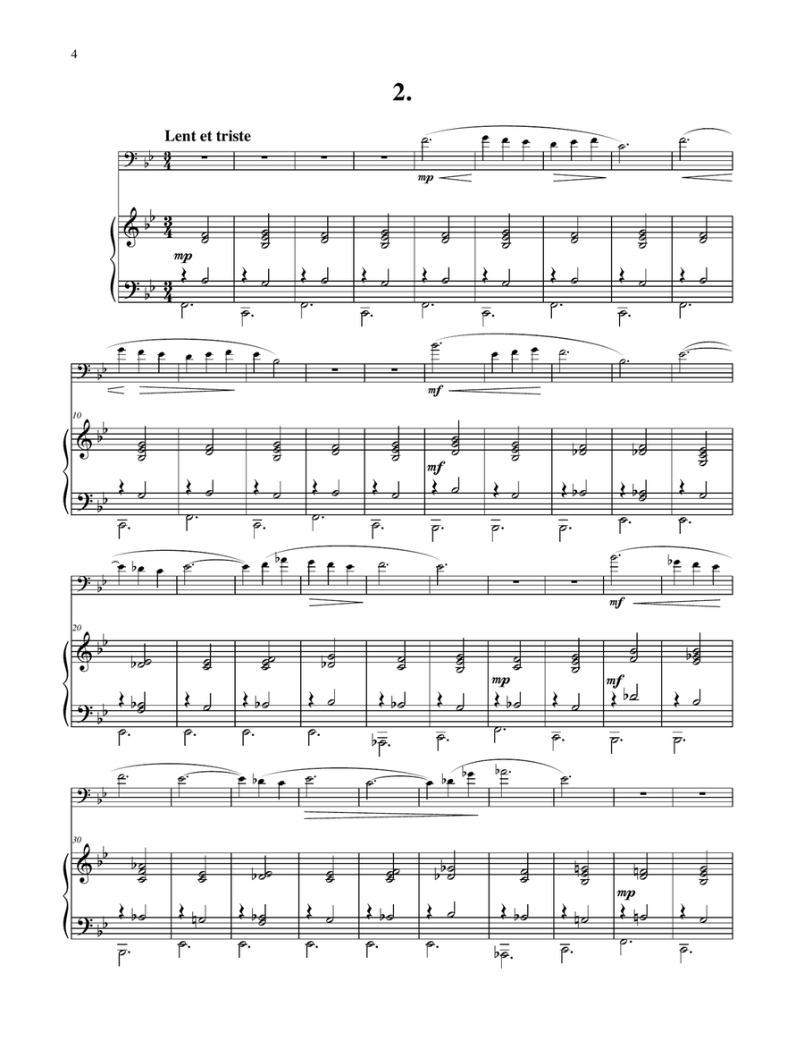 Trois Gymnopédies for Euphonium & Piano Euphonium scores gallery preview page 4