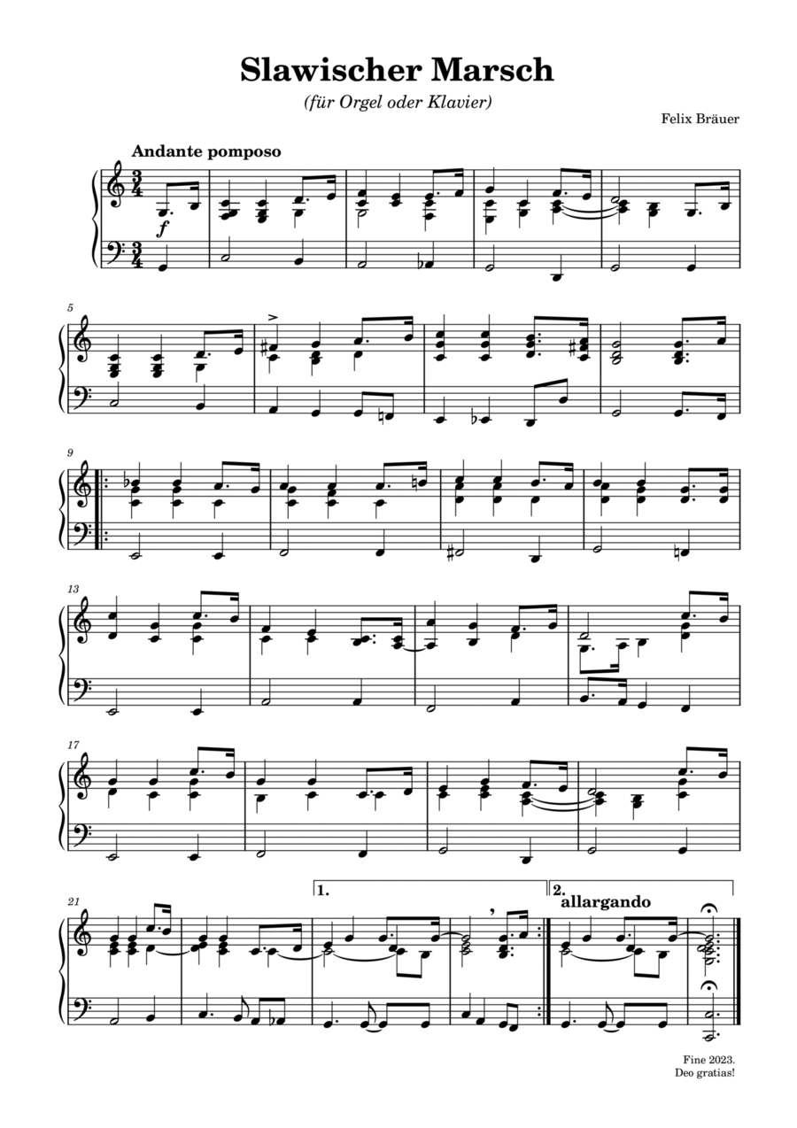 Slawischer Marsch Organ Solo scores gallery preview page 1