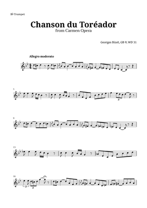 Chanson du Toreador by Bizet for Trumpet