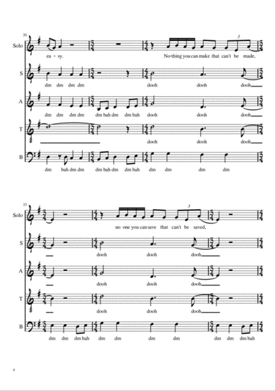 All You Need Is Love A Cappella scores gallery preview page 4