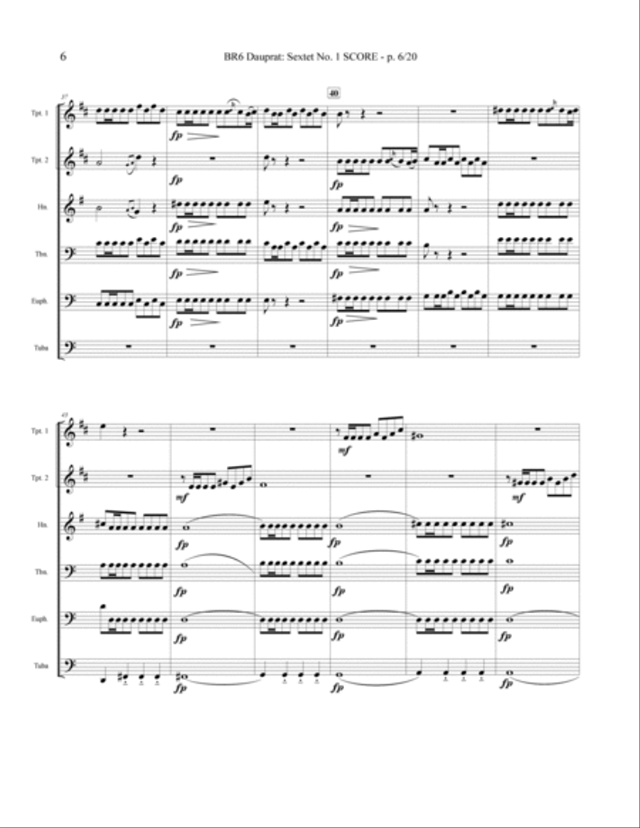 SEXTET #1 in C Brass Ensemble scores gallery preview page 6