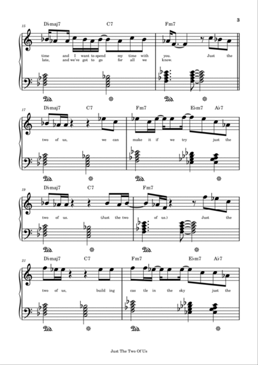 Just The Two Of Us Easy Piano scores gallery preview page 3