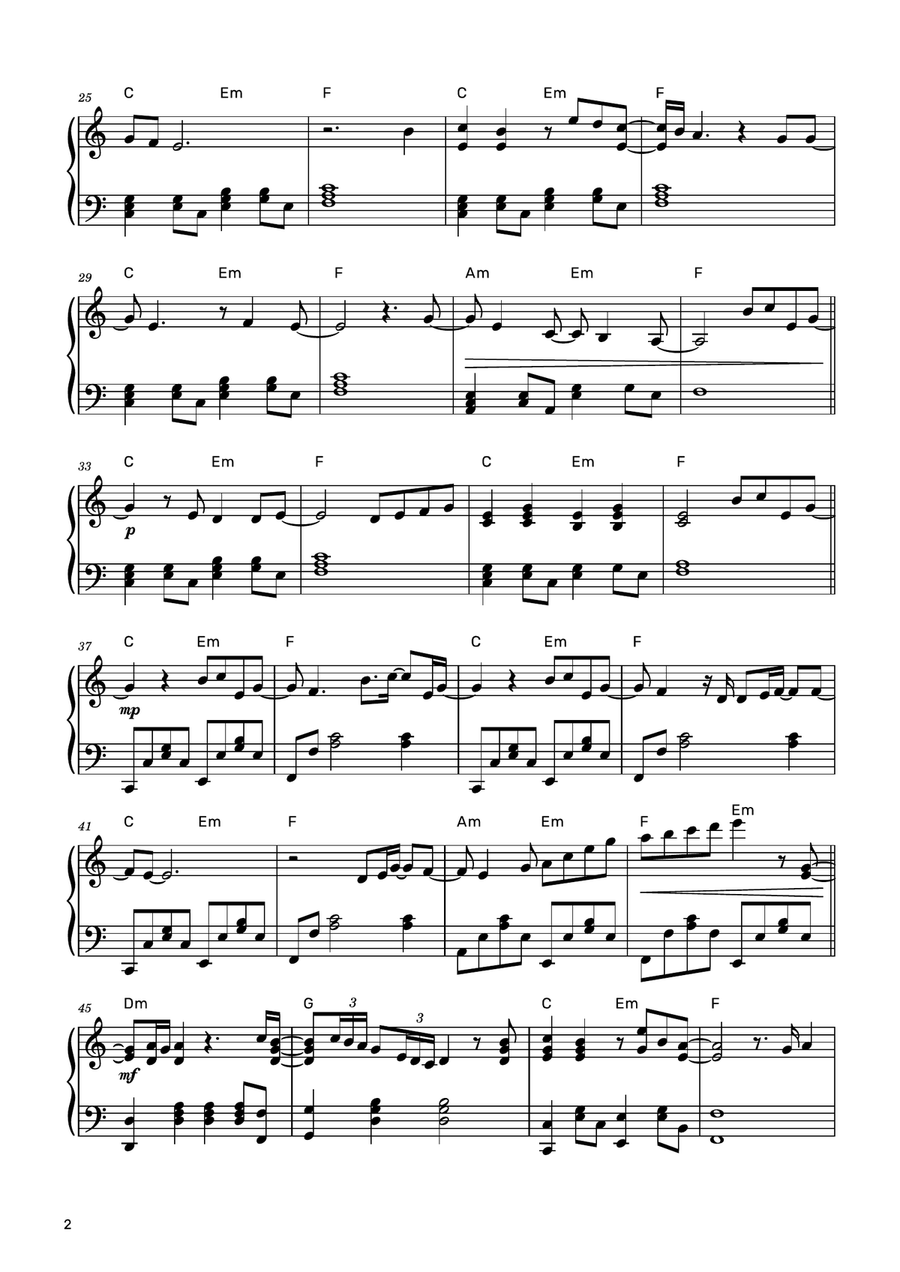 What Was I Made For? Piano Solo scores gallery preview page 2