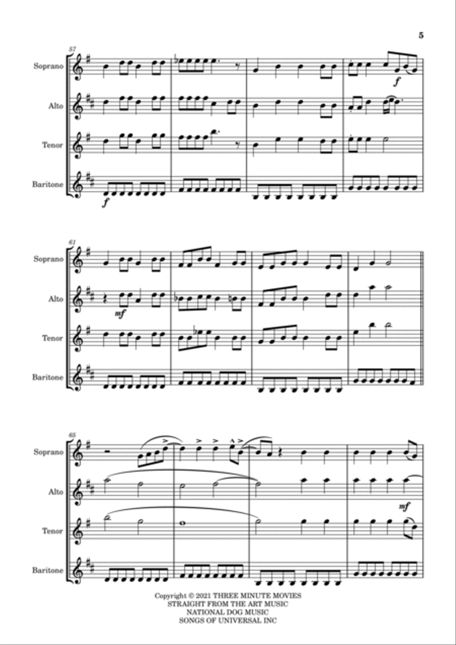 Abcdefu - Score Only Woodwind Quartet scores gallery preview page 5